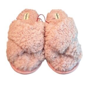 Dearfoams Womens Pink Memory Foam Slippers Indoor Outdoor Shoes